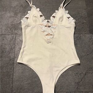 Fleur du Mal Lily Embroidered Bodysuit
